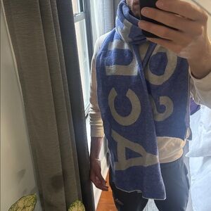 Acne Studios LOGO JACQUARD SCARF. Blue / Grey